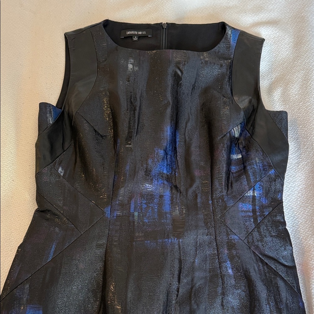 Lafayette 148 Black and Blue Sleeveless Dress size 4